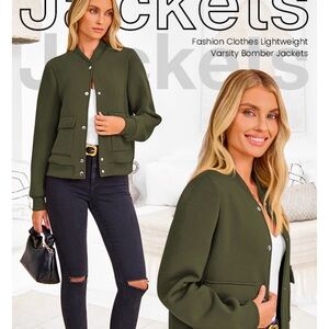 Stylish Olive Varsity Jacket for Women